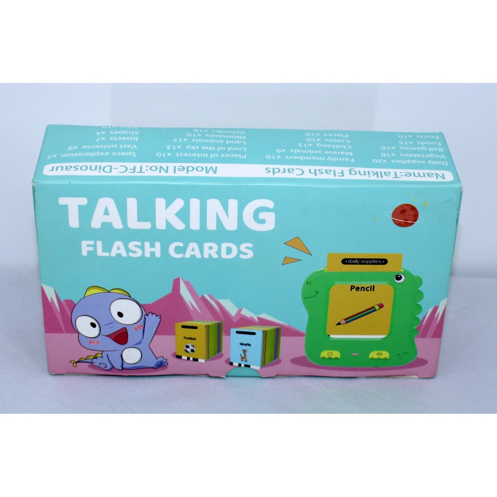Talking Flash Cards Dinosaur Theme Educational Learning Toy for Kids Toddlers